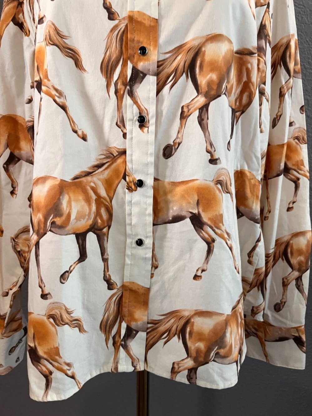 VINTAGE PANHANDLE SLIM WESTERN RUNNING HORSES WOMEN'S WESTERN SNAP FRONT SHIRT L - Picture 5 of 12